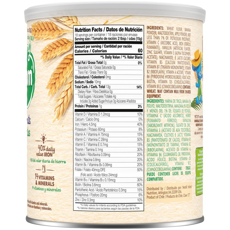 Nestle Nestum Infant Cereal Wheat and Fruits, 9.5 Ounce (Pack