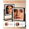 Ruacq Vanity Mirror with Lights, Dual Sided 1X/10X, Matte Black