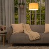 Pair of - Modern Natural Fabric Cylinder Ceiling Pendant Lampshade/Table