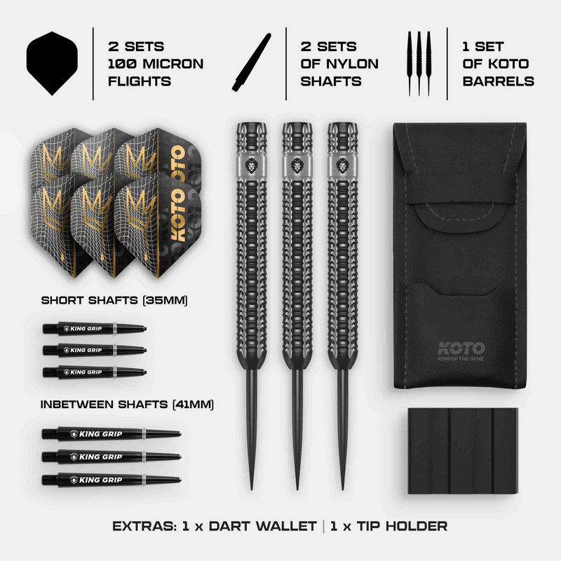 KOTO - Black Crown 90% Darts 30 Gram, Black &