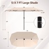 Tangkula 13 FT Large Patio Umbrella w/LED Solar Lights, Crank