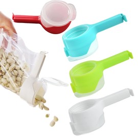 4pcs Bag Clip Food Storage Clips with Pour Spout Bag Clips Chip Clips Sealing Clips Reusable Durable Household Moisture Bag Clips for Food Storage Kitchen Clips(4)