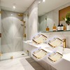 4 Pcs Gold Soap Dish for Shower Creative Hanging Drain