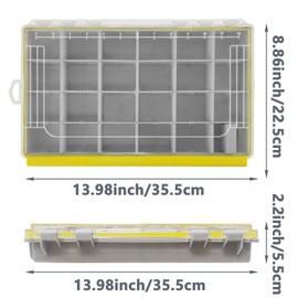 Aventik Waterproof Fishing Tackle Box Organizer with Removable Dividers Sturdy Lure Storage Box and Terminal Tackle Storage 3600/3700 Tackle Trays (Green(2), 3700-13.98x8.86x2.2inch)