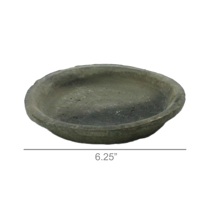 HomArt Rustic Terra Cotta Saucer 6.25-Inch, Moss Grey