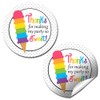 Rainbow Ice Cream Cone Birthday Party Thank You Sticker Labels,