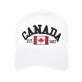 Tckenan 2-Piece Baseball Cap, Canada Day Embroidered Maple Leaf Flag, Adjustable Golf Cap, Embroidered Adult Outdoor Sun hat Black