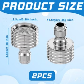 2pcs 0.4mm/0.5mm Hole Stainless Steel Pressure Washer Tips Spray Nozzle, Pressure Washer Nozzles, Soft Rain Shower Head Sprinkler with 1/4 Quick Connect Adapte for Washing Car, Watering Garden
