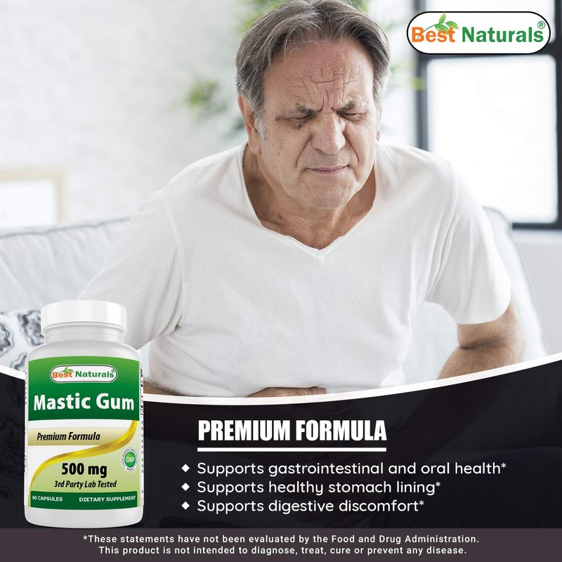 Best Naturals Mastic Gum 500 mg 60 Capsules (60 Count
