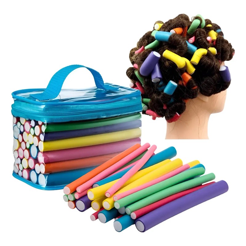 Rizadores De Cabello Sin Calor, 42pcs Rizo Tubos Cabello