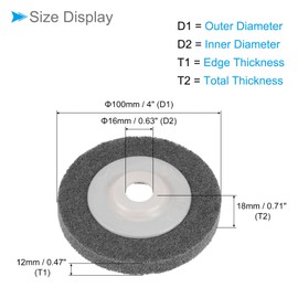 CoCud Polishing Wheel 5/8" x 4" (Inside x OD) Nylon Polishing Wheel - (Application: Suitable for Grooves and Curved Surfaces) 2 Pack