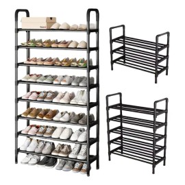 Zapatero Acero Inox 8 Capas,32pares,duraderoy Plegable Negro