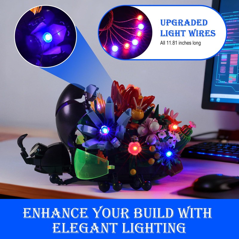 JMBricklayer LED Light Kit Building Blocks Set, 2x6 Blue&Red Light