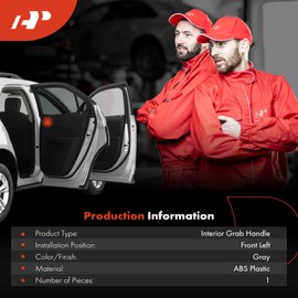 A-Premium Front Left Driver Side Interior Grab Handle Compatible with Ford Fusion 2006-2009 & Lincoln MKZ 2007-2012, Zephyr 2006 & Mercury Milan 2006-2011, Gray, Replace# 6E5Z5431407AAA