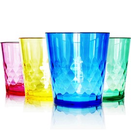 SCANDINOVIA - Vasos irrompibles de 8 onzas, vasos acrílicos vibrantes, irrompibles, reutilizables y aptos para lavaplatos, llantas suaves, sin BPA, uso en interiores y exteriores, vasos de plástico