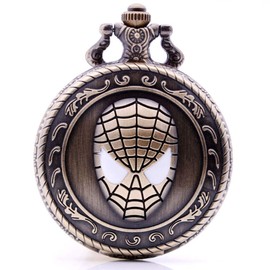 Ddjbdb Antique Quartz Pocket Watch Cosplay Super Hero Analog Pendant Mens Necklace Chain Christmas Birthday Gifts