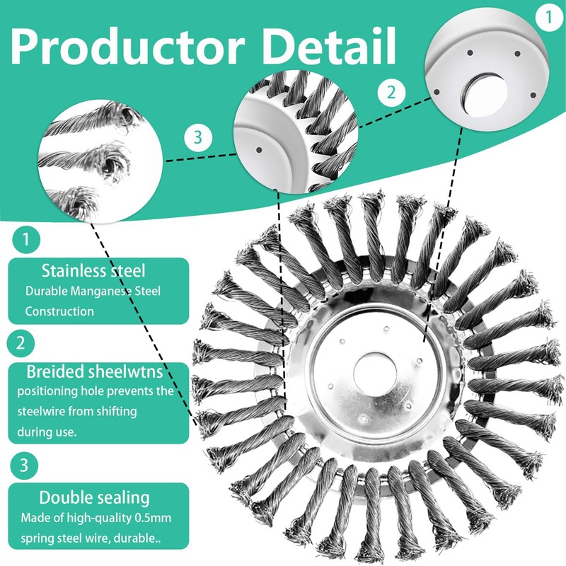 6 Inch Heavy Duty Steel Wire Trimmer Blade, Unbreakable Wire