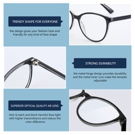 BLUEMOKY Blue Light Blocking Glasses for Women-2 Pack Computer Eyeglasses, Anti EyeStrain/Glare