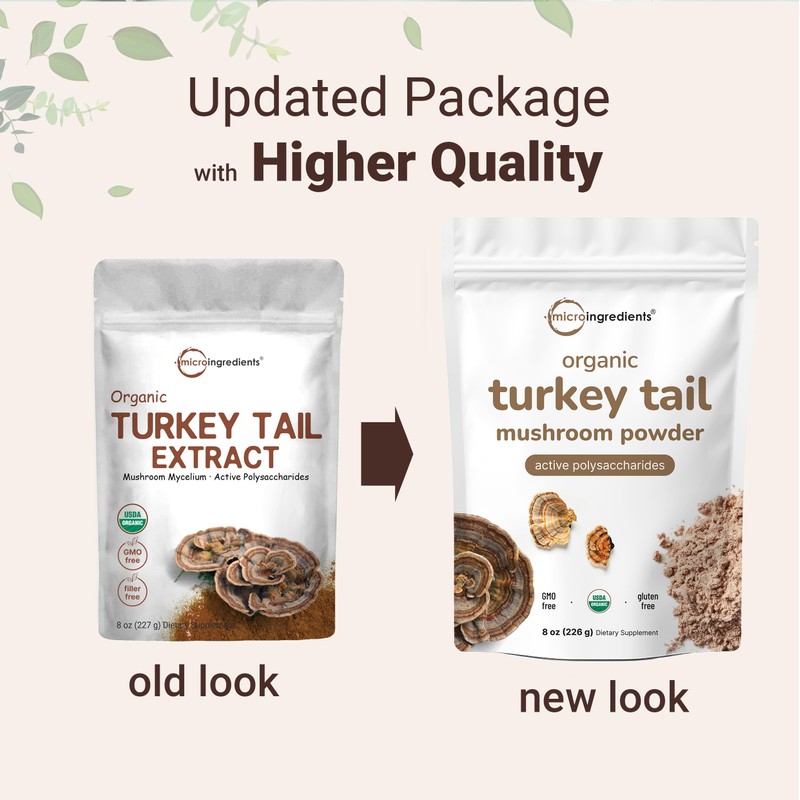 Micro Ingredients Organic Turkey Tail Mushroom Powder (50:1 Extract), 8