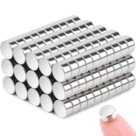 Delaga Pack of 80 Magnets Strong 8 x 2 mm, Neodymium Magnets Extra Strong, Mini Magnets for Magnetic Board, Small Magnets Strong Round, Strong Magnets for Fridge, Whiteboard, Pin Board, Office