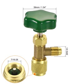 sourcing map Self-sealing Can Tap Valve 1/4 SAE 7/16-28 UNEF Thread Bottle Opener for Refrigeration A/C Charging, Pack of 2
