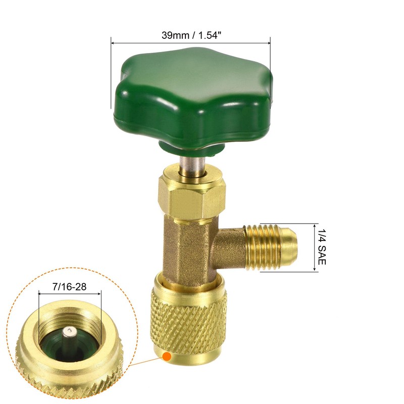 sourcing map Self-sealing Can Tap Valve 1/4 SAE 7/16-28 UNEF