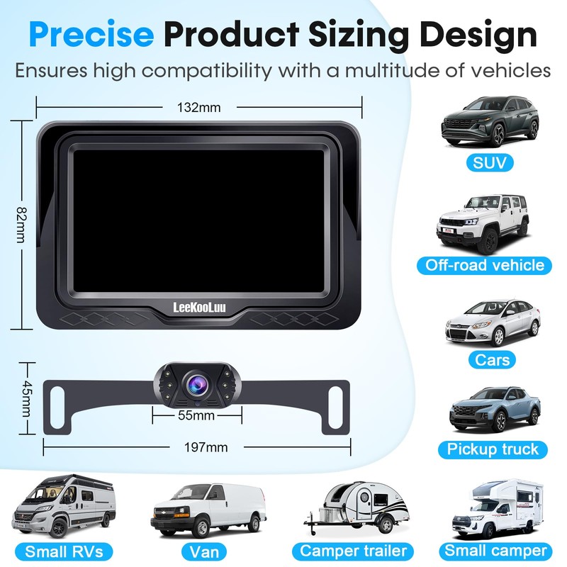 Backup Camera Ease Install for 2 Cars - 2-Pack, Plug
