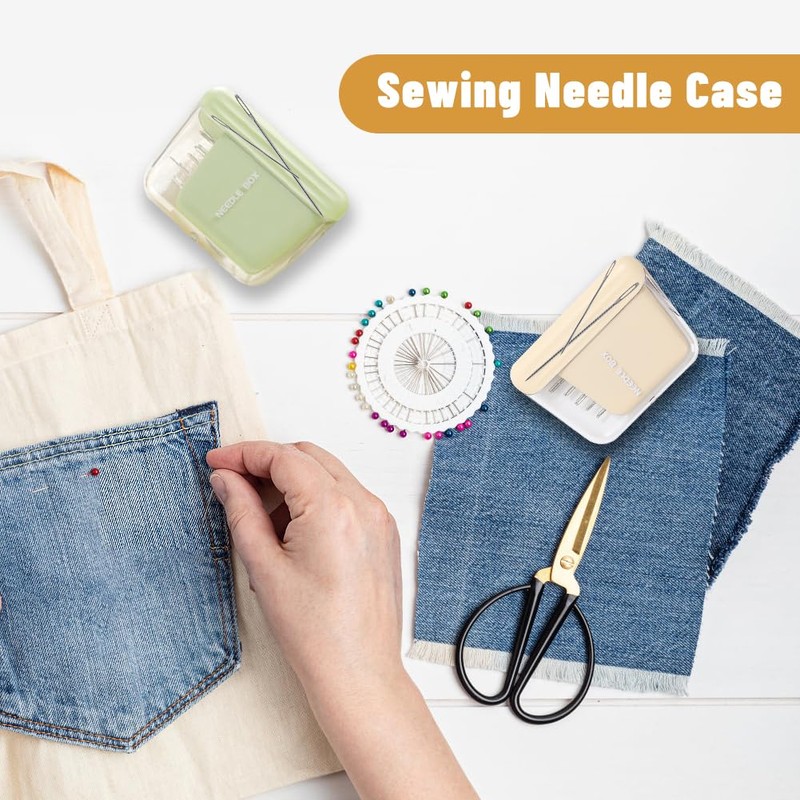 Sewing Needle Case 2Pcs, Plastic Magnetic Pin Holder Portable Travel