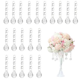 Huybaa Glass Crystals for Hanging - 8.6 cm Chandelier Beads Pendant Drops (Pack of 20) - Decorative Crystal for Chandeliers, DIY Suncatchers Garden, Weddings