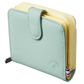 lecoq Women's 2-Pack Mini Folding Wallet Spring Wallet Limited Combination Color Lightweight Zipper Coin Purse, green