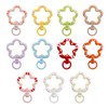 11Pcs Colorful Flower Metal Lobster Claw Clasps with Spring O