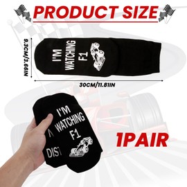 SMCEHEYA Funny Socks F1 Merchandise Socks DO NOT DISTURB I'M WATCHING F1 Novelty Socks Unisex Cotton Calf Socks Non-Slip Gift for Formula 1 Fans Christmas Birthday Boys Dad Uncle Grandad Men Size 9-12