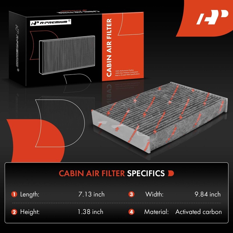 A-Premium - Filtro de aire de cabina de 2 piezas