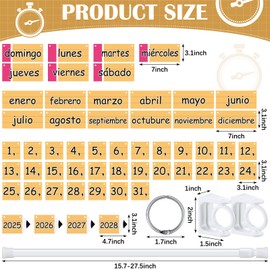 Kosiz Spanish Classroom Calendar Calendario Espanol Bulletin Board Set Spanish Flip Calendar for Teacher Must Have Organization Kit Include Holder and 54 Date Cards for Preschool Classroom(Pencil)