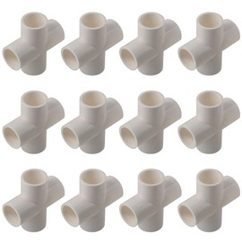 AllGIFT PVC Fittings 12pcs 4 Way Cross Furniture Grade PVC Corner Fitting Reusable 20mm 4-way Connection PVC Structures