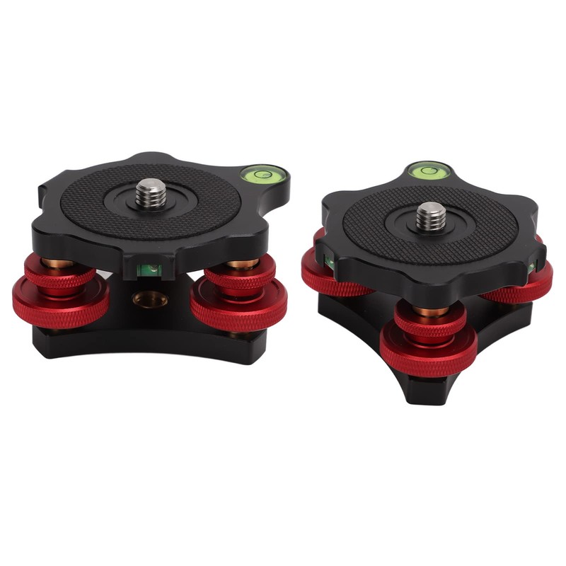 LP‑64 Camera Tripod Leveling Base, Triple Wheel Leveler Bubble Level