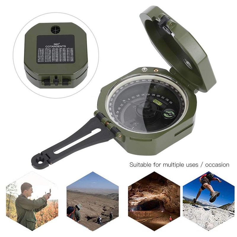 Hiking Compass, Waterproof Professional Military Compass Outdoor Survival Compass with