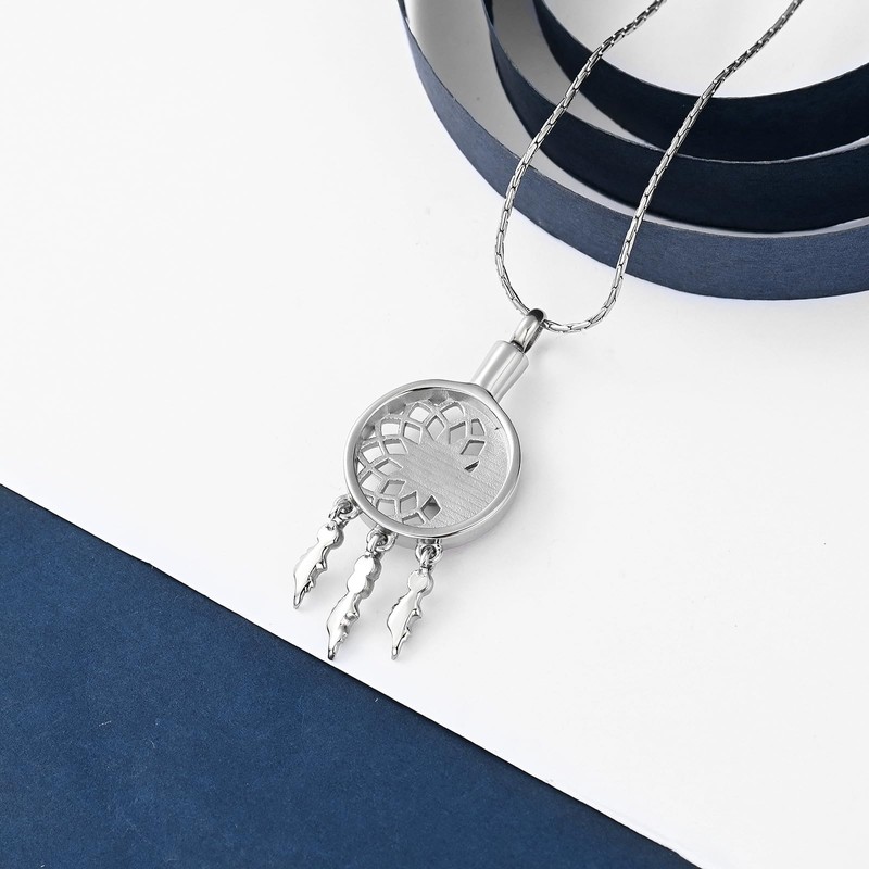 Dream Catcher Cremation Jewelry for Ashes for Women Men Moon
