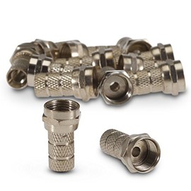 SSL Satellites 8 Pack Screw on F Plug Connectors for Satellite TV Twin Cable - Internal Diameter of Plugs is 4mm to fit CT63 / CT64 / WF65 / Coaxial Cables
