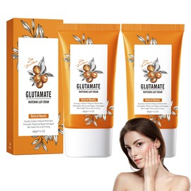 Sanddorn Glutamat Aufhellende Faulheitscreme - 2 PCS Gesichtscreme, Aufhellende Gesichtscreme Für Alle Hauttypen, Leichte Tagescreme Mit Sanddorn Und Glutamat, Weißende Creme Für Frauen