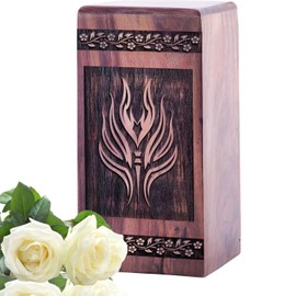 Fire Pit Mini Urn - Small Urn - Ashes Keepsake - Black Wooden Urn - Cremation Urns for Human Ashes - Burial Urn for Ashes Adult Male - Urn for Ashes for Women - Decorative Urns - 5 Inch