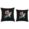 Santa Claus Riding Shark Men Boys Funny Christmas Shark Throw