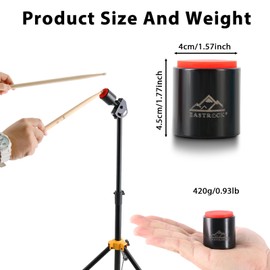 EASTROCK MINI Practice Drum Pad With Stand, 1.57 Inches Silent Drum Pad, Silicone Dumb Drum for Beginners,Black