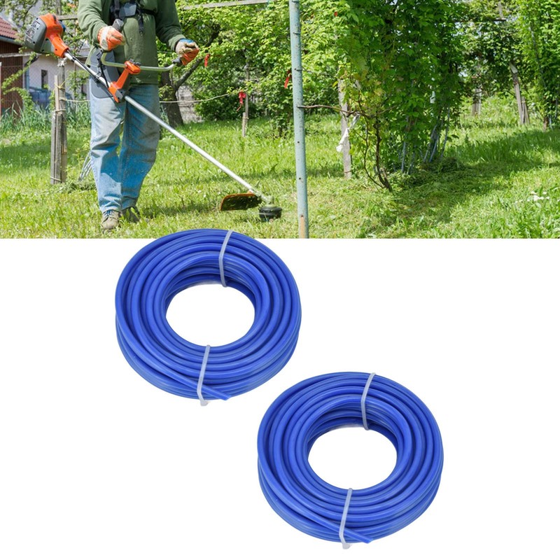 2PCS 4mm String Trimmer Line, Blue Nylon Round Trimmer Line,