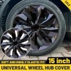 Unbranded 15 Inch Black Wheel Covers Snap On Full Hub