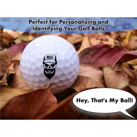 HODL 21 Ball Badge Golf Ball Stamp – Self-Inking Golf Marker, Quick-Dry & Waterproof – No Leaks, No Messy Refills – Durable, Reusable Stamper Golfing Gift & Accessory (Skull Beard)