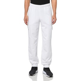 Lacoste Men's Regular Fit Non-Brushed Fleece Cargo Sweatpants, White, XX-Large