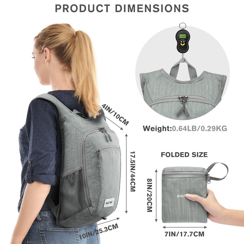 G4Free Small Backpack 10/15/20L Foldable Lightweight Hiking Backpack Women Men,