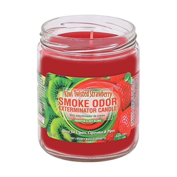 Smoke Odor Exterminator 13oz Jar Candle, Kiwi Twisted Strawberry