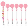 PATIKIL Beadable Badge Reels, 6 Pcs Beaded Retractable Clips Holder